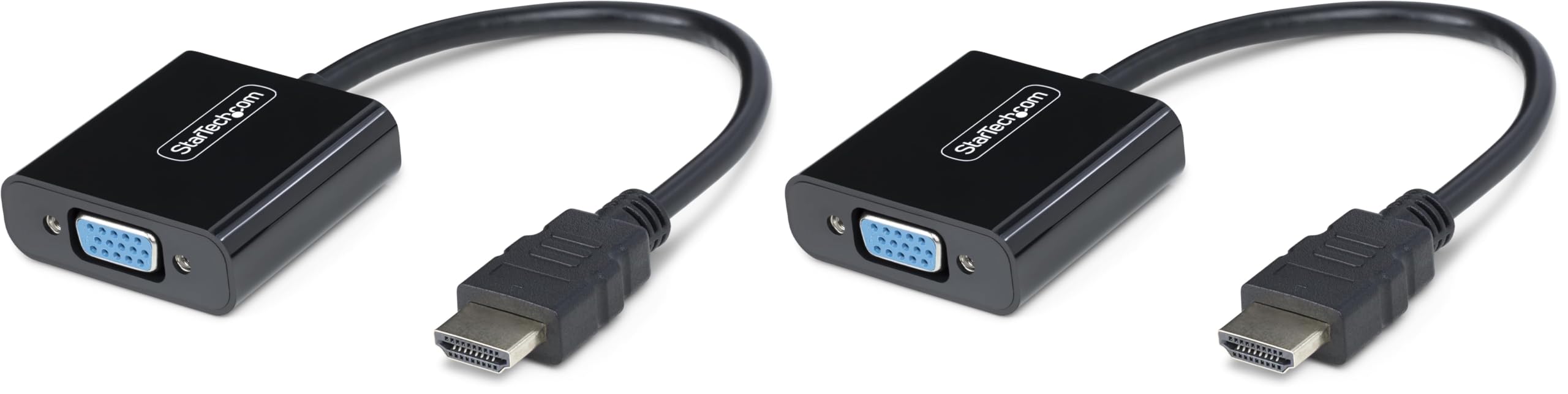 StarTech.COM Adaptateur HDMI vers VGA, Convertisseur Vidéo Actif pour Ordinateur, 1080p, Source HDMI vers Moniteur VGA (Lot de 2)