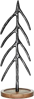 Santa Barbara Design Studio Christmas Shelf Décor - Modern Metal Tree Sculpture for Mantle or Tabletop, Large, Black
