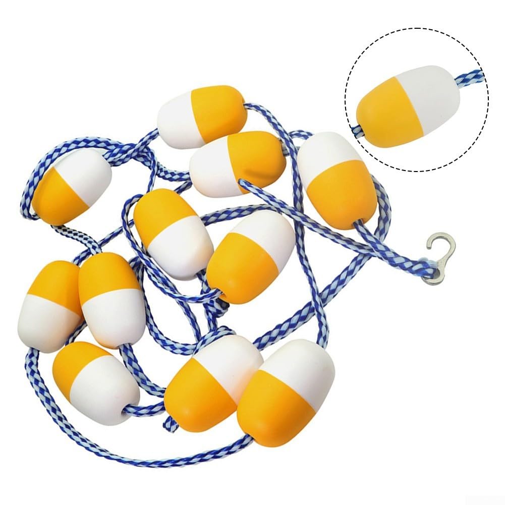 Ligne de flottaison en nylon de 5 m avec bouées robustes de 7 cm pour une meilleure sécurité et visibilité dans les zones aquatiques