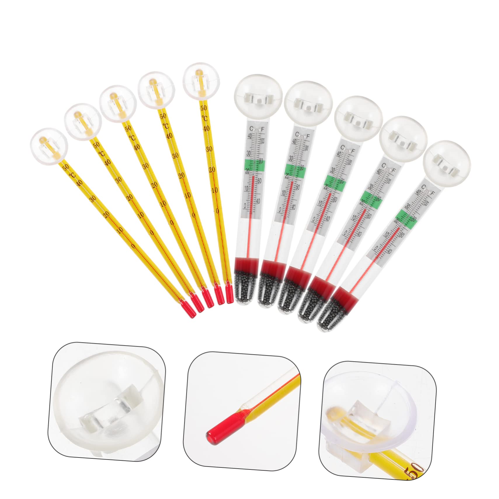 YARNOW 2 Set Termometro Per Acquario Profondo Accessori Galleggiante Termometro Per Pesci Temperatura Guidato Termometri Digitali Termometro Del Serbatoio Del Pesce Bicchiere 10 Pezzi*2