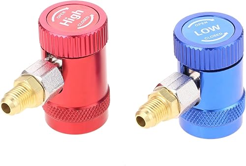 Aupoko R1234yf Acopladores rápidos, acopladores manuales R1234yf de lado altobajo, adaptadores de conector con puerto macho de 14 pulgadas,