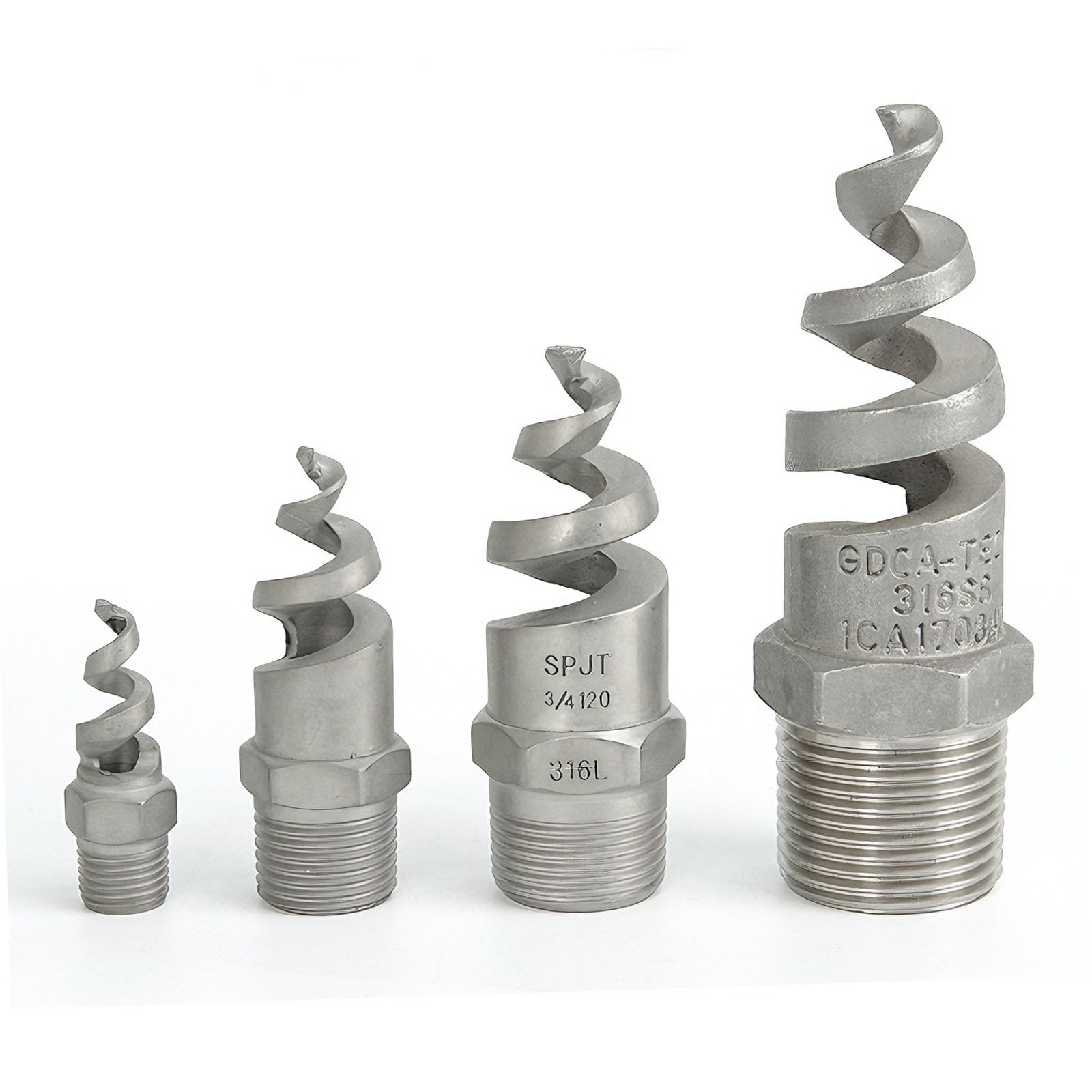 Boquilla en espiral antiobstrucción 3/8" de acero inoxidable 316L para pulverizador de riego