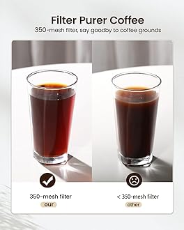 Maestri House Compact Cold Brew Coffee Maker, 41oz Iced Tea and Coffee Maker Brewer Space Saving Tritan Pitcher, 350 Mesh Filter, 100% Leak-Proof