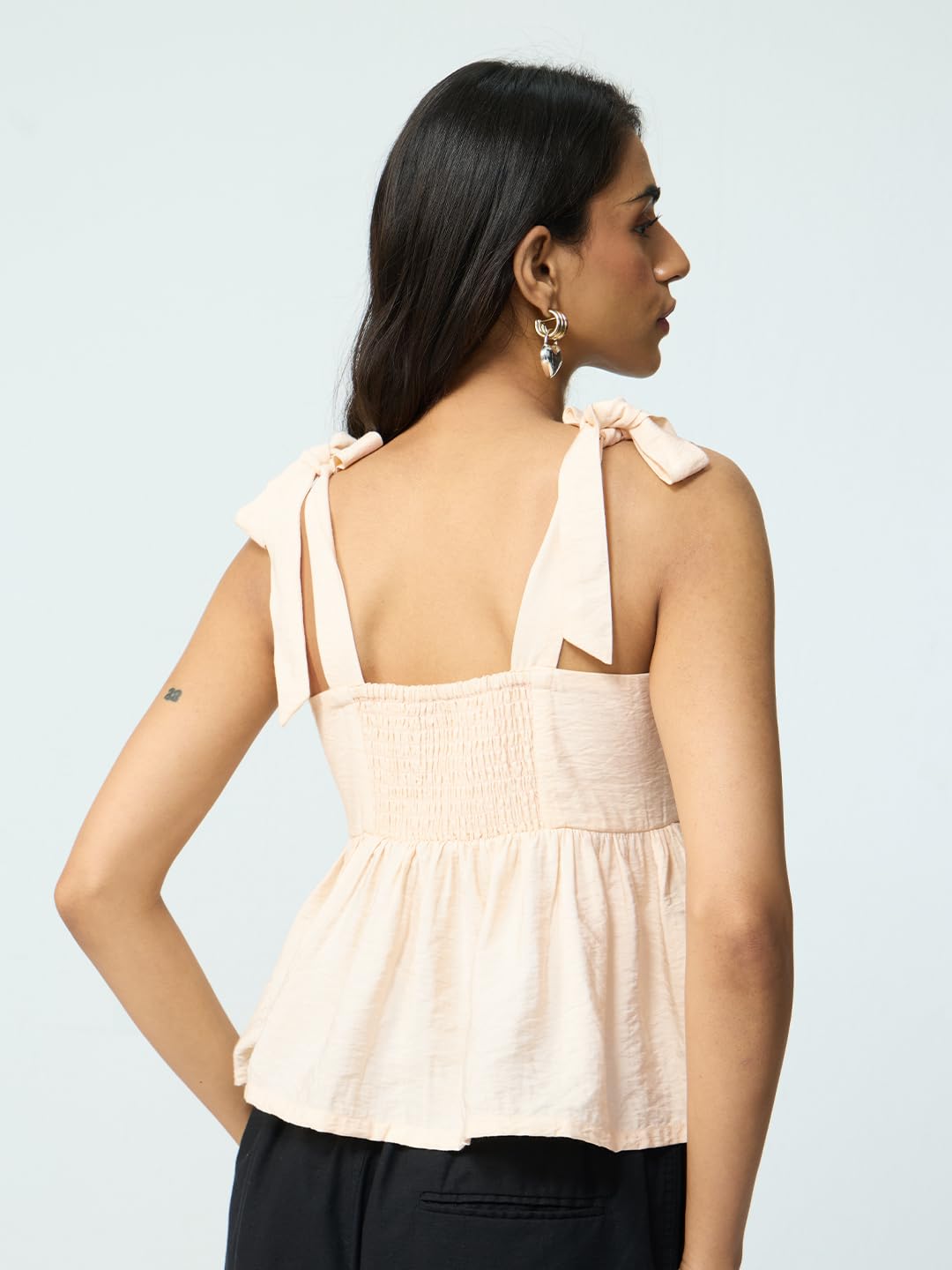The Souled Store Débardeur Disney Princess Fairy Tale pour femme et fille, col carré, rose clair, motif floral, mélange de viscose et nylon, coupe ajustée, léger, décontracté