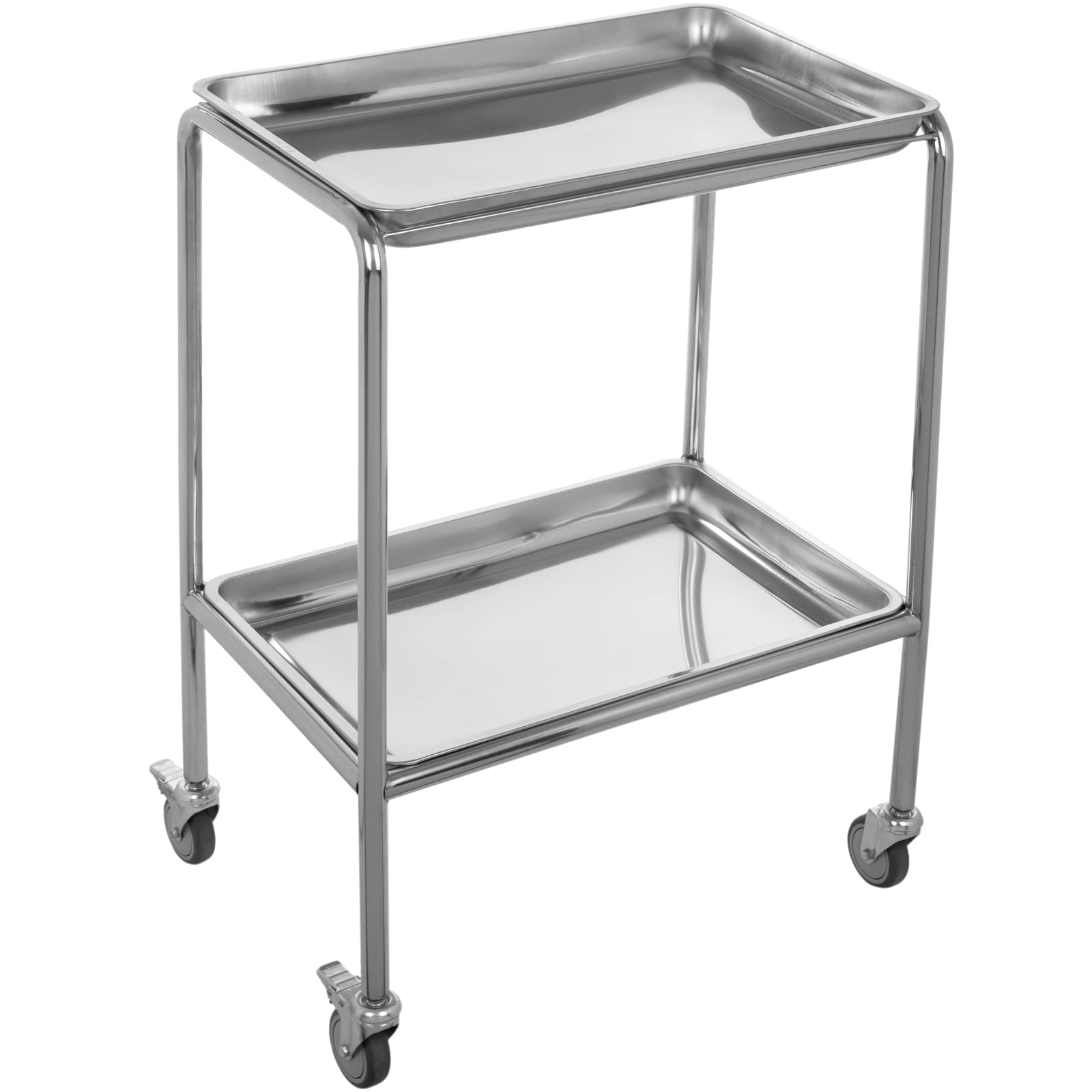 PrimeMatik - Mesa Auxiliar para Instrumental quirúrgico en Acero Inoxidable 61.5 x 40 x 84