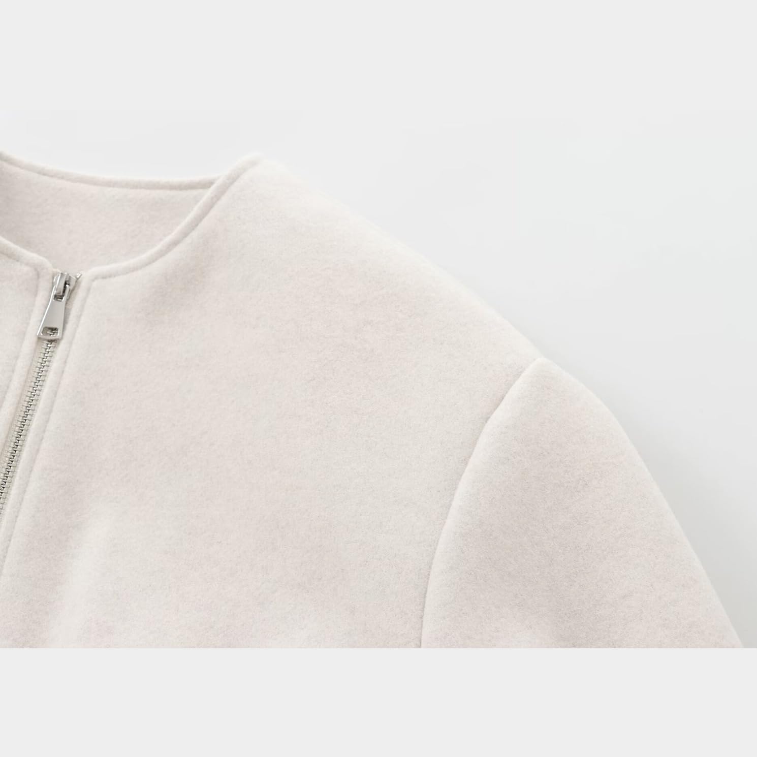 Womens Cropped Bomber Jacket Casual Zip Up Varsity Jackets Trendy Outwear Coats with Welt Pockets