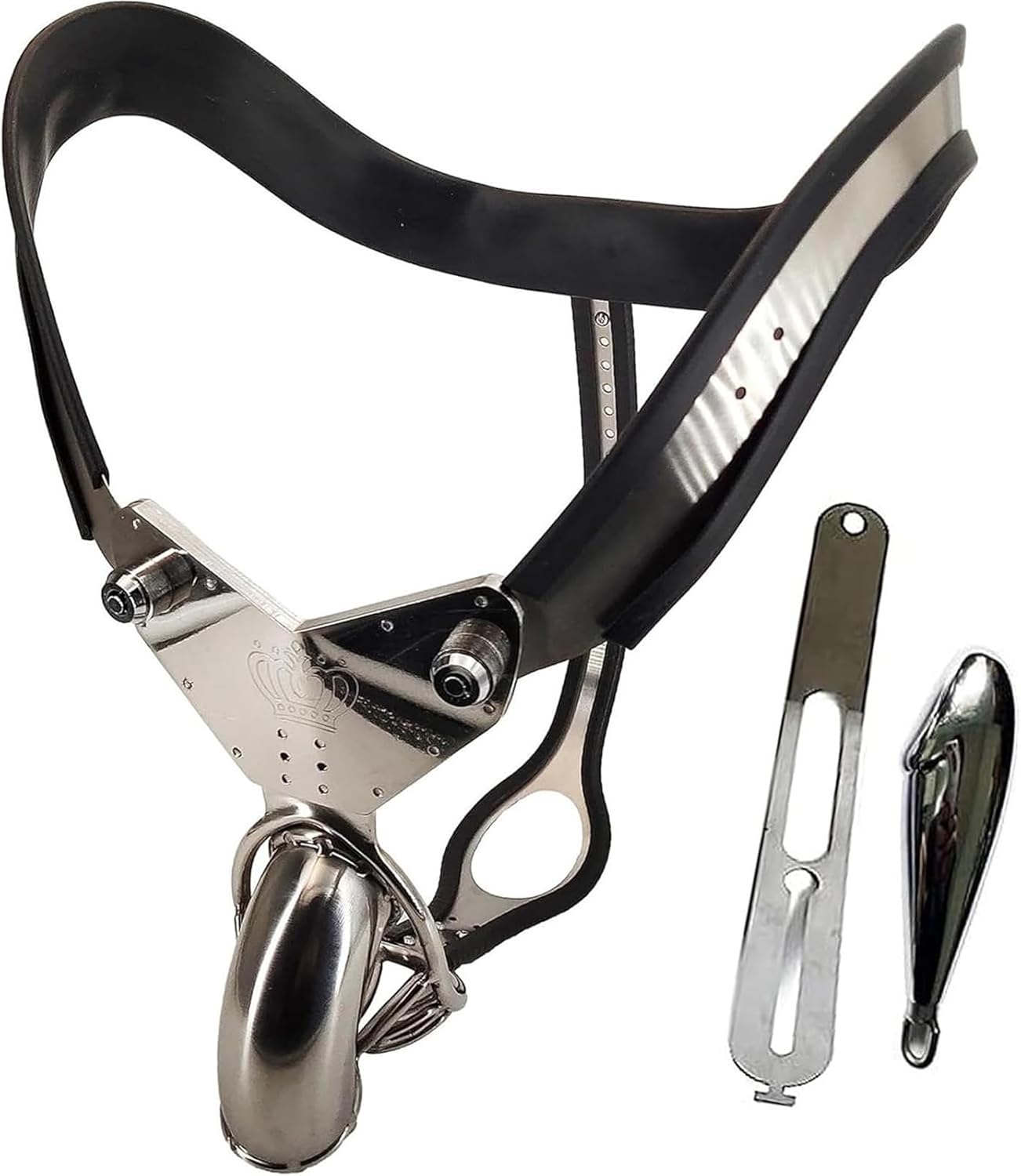 Stainless Steel Chastity Cage, Chastity Belt for Men, Penis Cage with Anal Plug, Fetish Penis Cage, Chastity Cage, Bondage Slave Bondage Costumes, Sex Toy for Men
