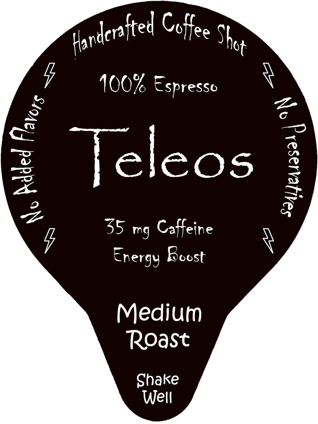 Espresso Coffee Shot Energy Boost - By Teleos, Ready to Drink Shots (20 Pods), Handcrafted, Black Unsweetened, Single Serve Pod