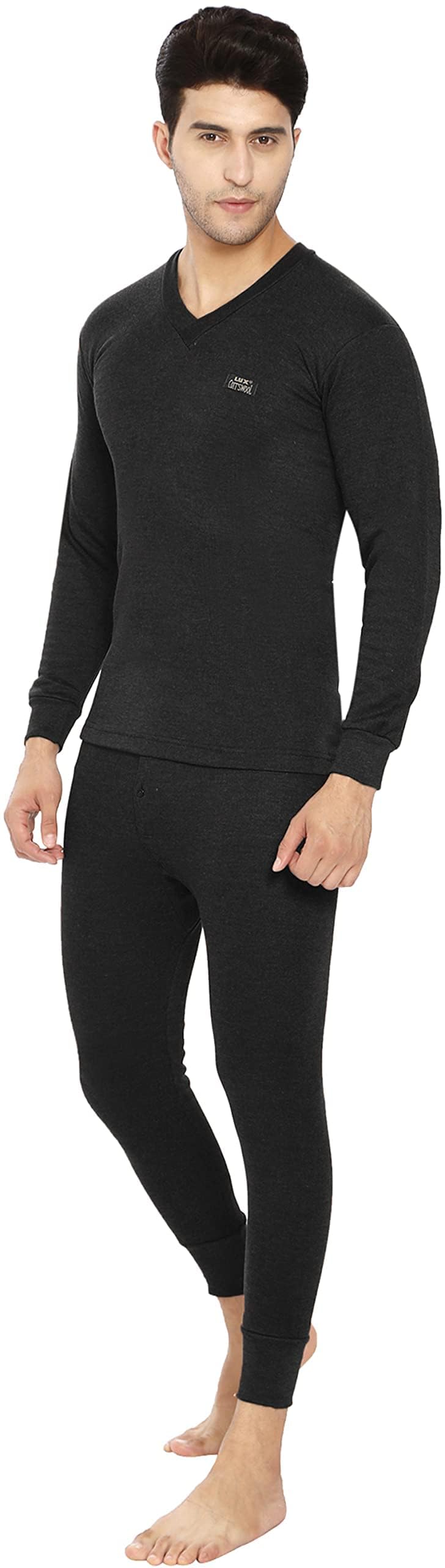 Sponsored Ad - Lux Cottswool Men's Cotton Thermal Set | Top & Bottom Body Warmer | V-Neck Winterwear | Full Sleeves & Snug Fit with Stay Warm Technology | Skin Friendly with Superior Heat Retention