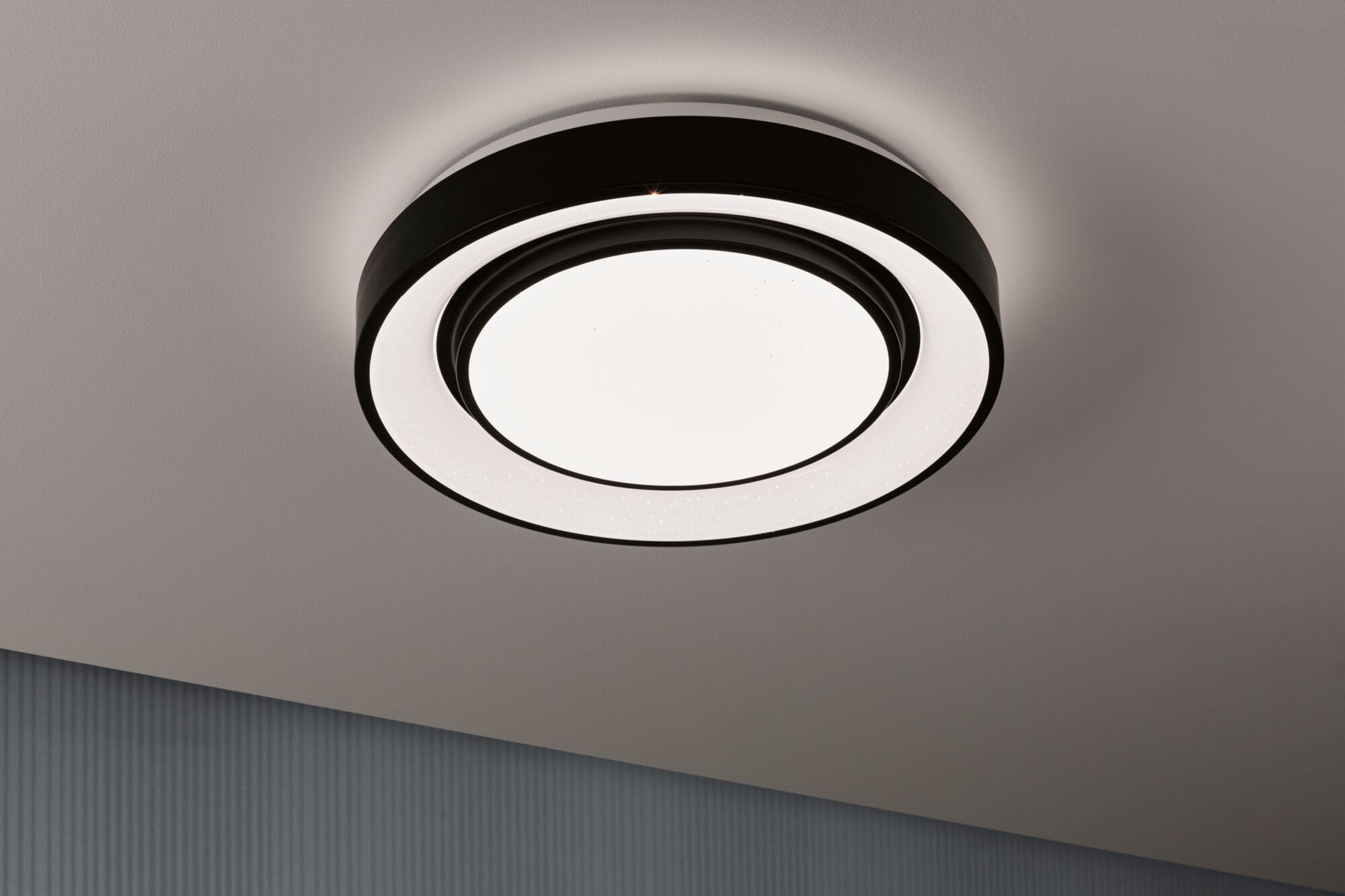 Paulmann 70544 LED Ceiling light Rainbow mit Regenbogeneffekt incl. 1x22 W Dimmable dynamicRGBW Farbsteuerung black, white Kunststoff, Metall 3000 K