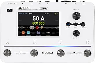 MOOER GS1000 Guitar Multi-Effect Processor Amp Sampling Dual Effects Chains with XLR Mic Input, Touch Screen, and 350+ Effects, Electric Guitar Pedal with 120 Sampling Slots, MIDI Port