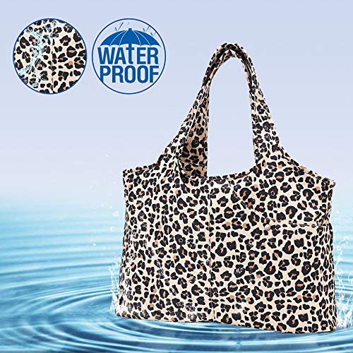 Zooeass Women Colorful Large Tote Shoulder Handbag Waterproof Tote Bag Multi-Function Nylon Travel Shoulder(Leopard 1) #TOP5