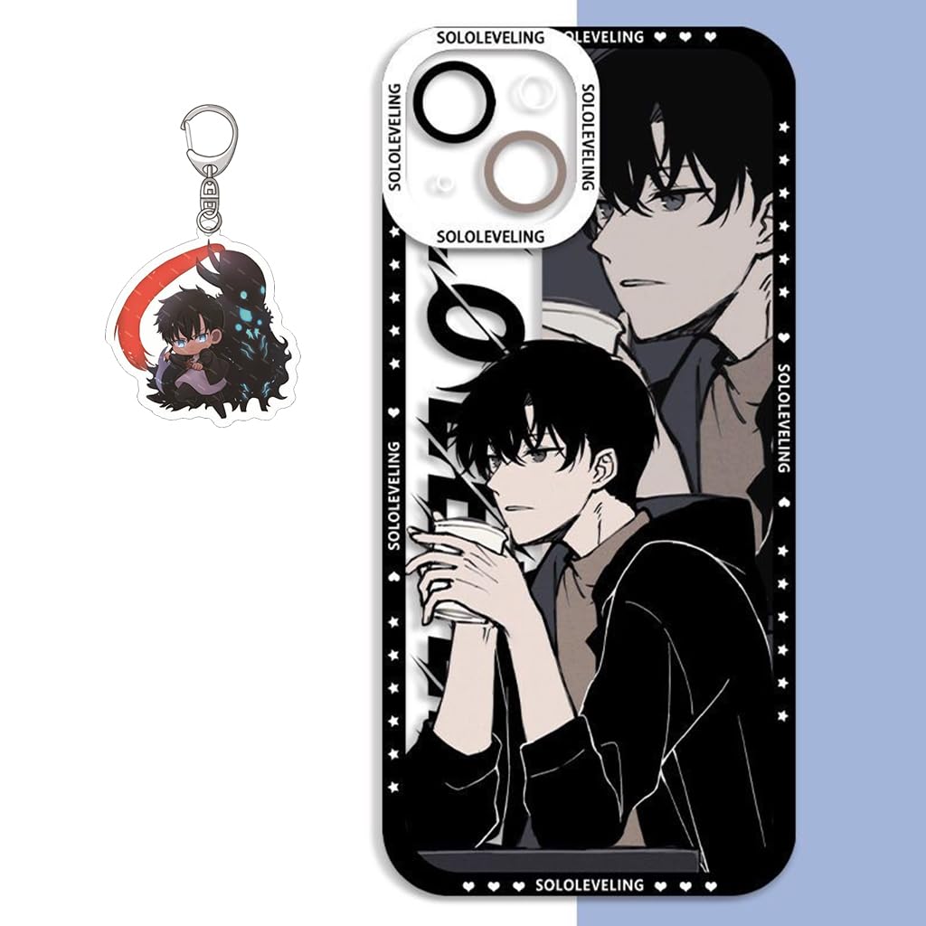SodaMeow Solo Leveling Phone Case Sung Jinwoo Compatible with iPhone 16/15/14/13/12/11/X/8/7 Multi-Model Kawaii Phone Cover (for iPhone 16 Pro,A04)