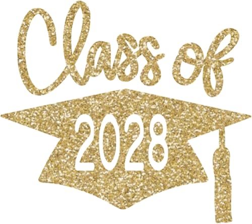 Vista 13 de Class of 2028 Graduation Cap Vinyl Decal, Graduation T Shirt Transfer, DIY Graduate Shirt Patch, Tshirt Sticker, HTV Vinyl Applique, Pick Size Old