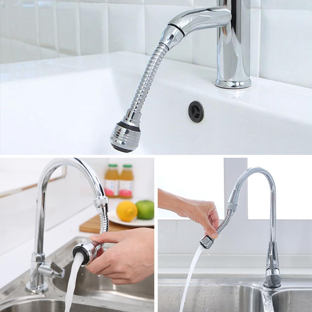 Aireador de Grifo de 360 ​​Grados,Aireador Grifo Cocina Giratorio 360°, Aireador de Grifos de Cocina,Extensor de Grifo Móvil para Fregadero,Ajustable 2 Modos Salida Agua