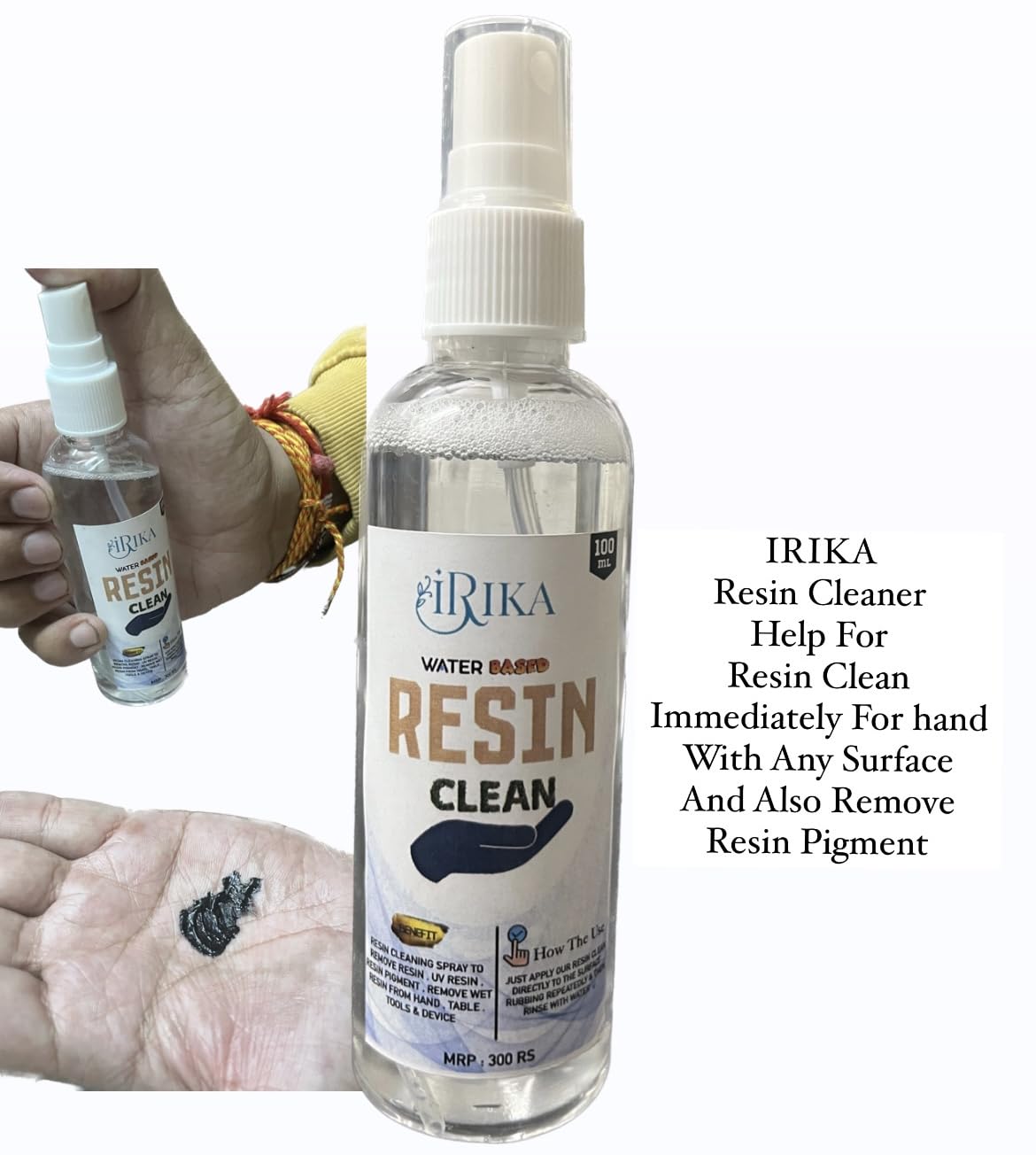 irika Resin Cleaner – Safe & Effective Cleaning for Hands – Perfect for Art & Craft Resin Projects/NON TOXIC/WATER BASED CLEANER (RESIN CLEANER, 100ML) - Image 5 thumbnail