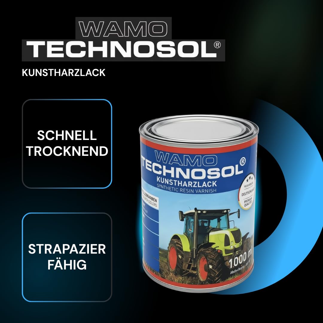 TECHNOSOL Kunstharzlack | SMARAGDGRÜN | RAL 6001 | 1 L | schnelltrocknend | witterungsbeständig | für Metall, Holz & Stahl | deckend | Made in Germany