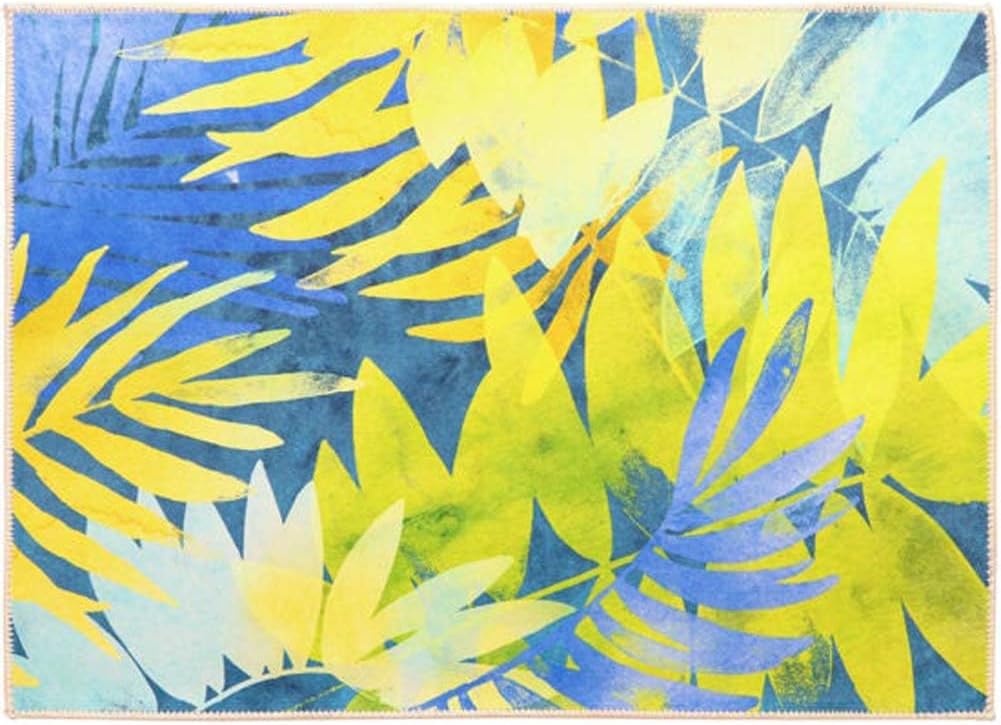 Jellybean Tropical Indigo Olivia's Home Accent Washable Rug 22" x 32" Doormat