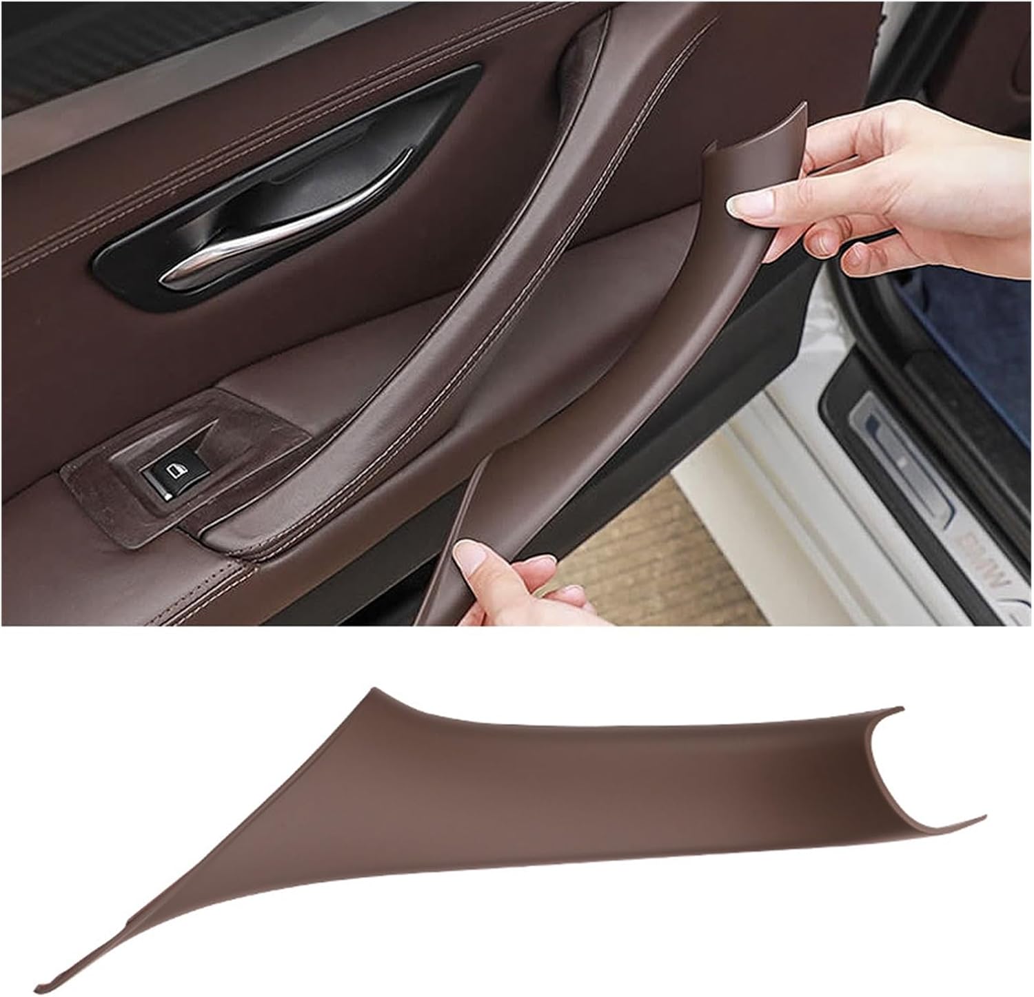 Grab Handles Fit for BMW 5 Series F10 2011-2017 Carbon Fiber Pattern Car Door Inner Handle Panel Trim Cover Interior Stickers Accessories Universal(Carbon Paste 1pc)