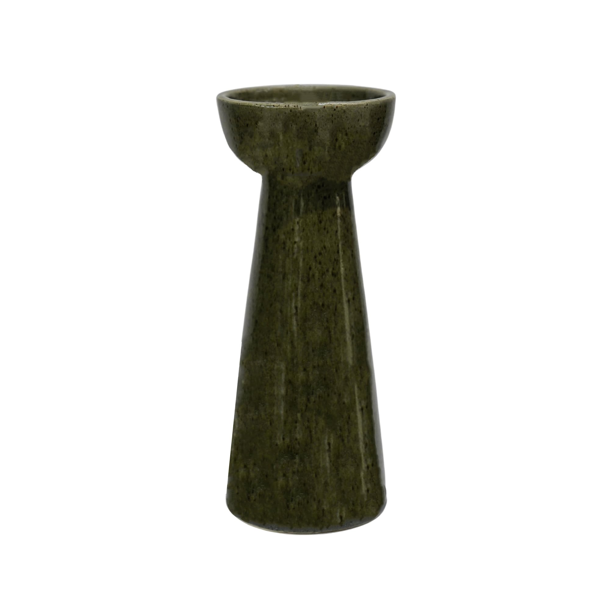 Ivyline Bowen Pillar Candle Holder in Moss with Stable Base - Modern Elegant Home Decoration - H22 x D9 cm โ image 1