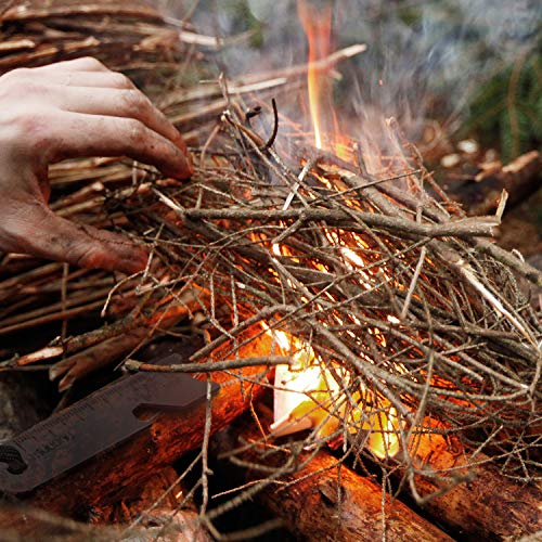 10 Pieces Striker Scraper Ferrocerium Rod Scraper Steel Ferrocerium Rod Striker Flint Fire Starter With Keychain Ring For Survival Drilled, Emergency, Camping, Backpacking, Hiking, Bush-Craft, Hunting #TOP6