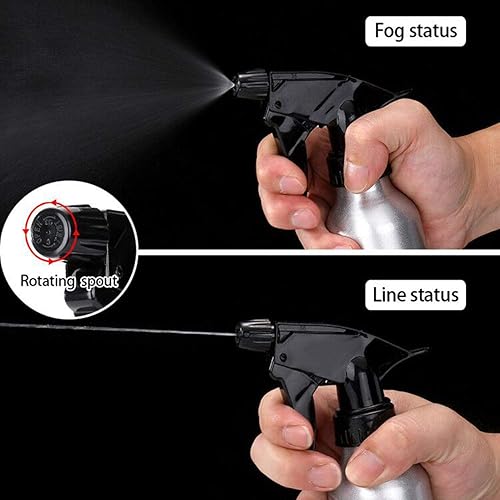 Miniatura 6 de JinYan Botella de spray de aluminio vacía de 8.5 fl oz, 2 unidades de pulverizador confiable, botellas de atomizador vacías para peluquería,