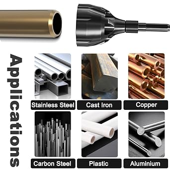 1/4 Inch Hex Shank Deburring External Chamfer Tool with Tungsten Steel Blade, Quick Release Deburring Chamfering Drill Bit Bolt Deburring Tool Fits 1/8