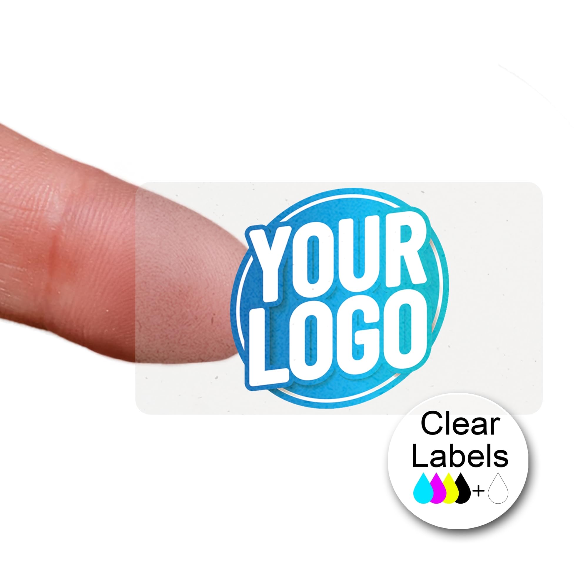 Personalised 64mm x 34mm Transparent Rectangle Stickers - Custom Business Logo Labels - Label - Company Branding Sticker - Packaging - Thank You Seals (Transparent Matt, 48 Labels (2 Sheets)) — image 1