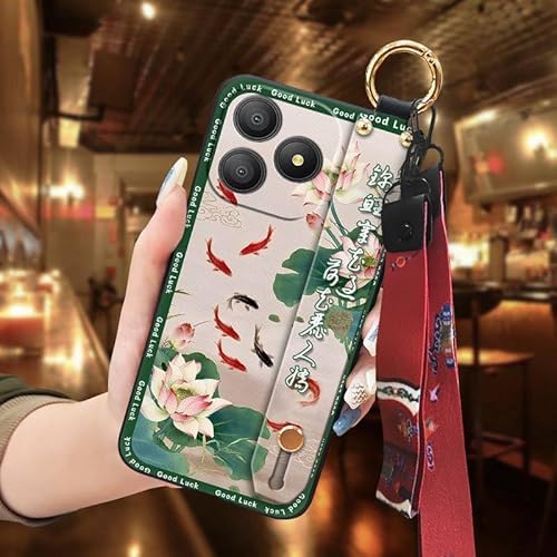 Phone Case Compatible with Blackview Wave 9C, Kickstand For Mom Anti-dust Shockproof Dirt-resistant Wrist Strap Phone Holder Sof