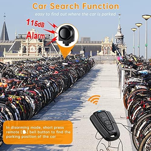 Miniatura 3 de ONVIAN Wireless Bike Alarm with Remote, 115dB Loud Bicycle Anti Theft Alarm Vibration Motion Sensor System, USB-C Rechargeable Bike Alarms for