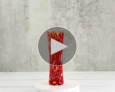 【Luciano Vistosi】MURANO フラワーベース　花瓶 レッド Luciano Vistosi】MURANO フラワーベース 花瓶 レッド