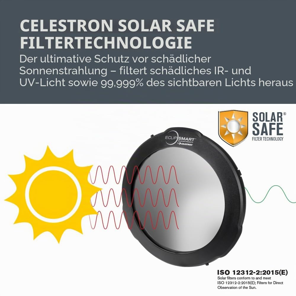 Celestron 94244 EclipSmart Solar Eclipse Telescope Filter ISO 12312-2 for 8" Schmidt-Cassegrain EdgeHD