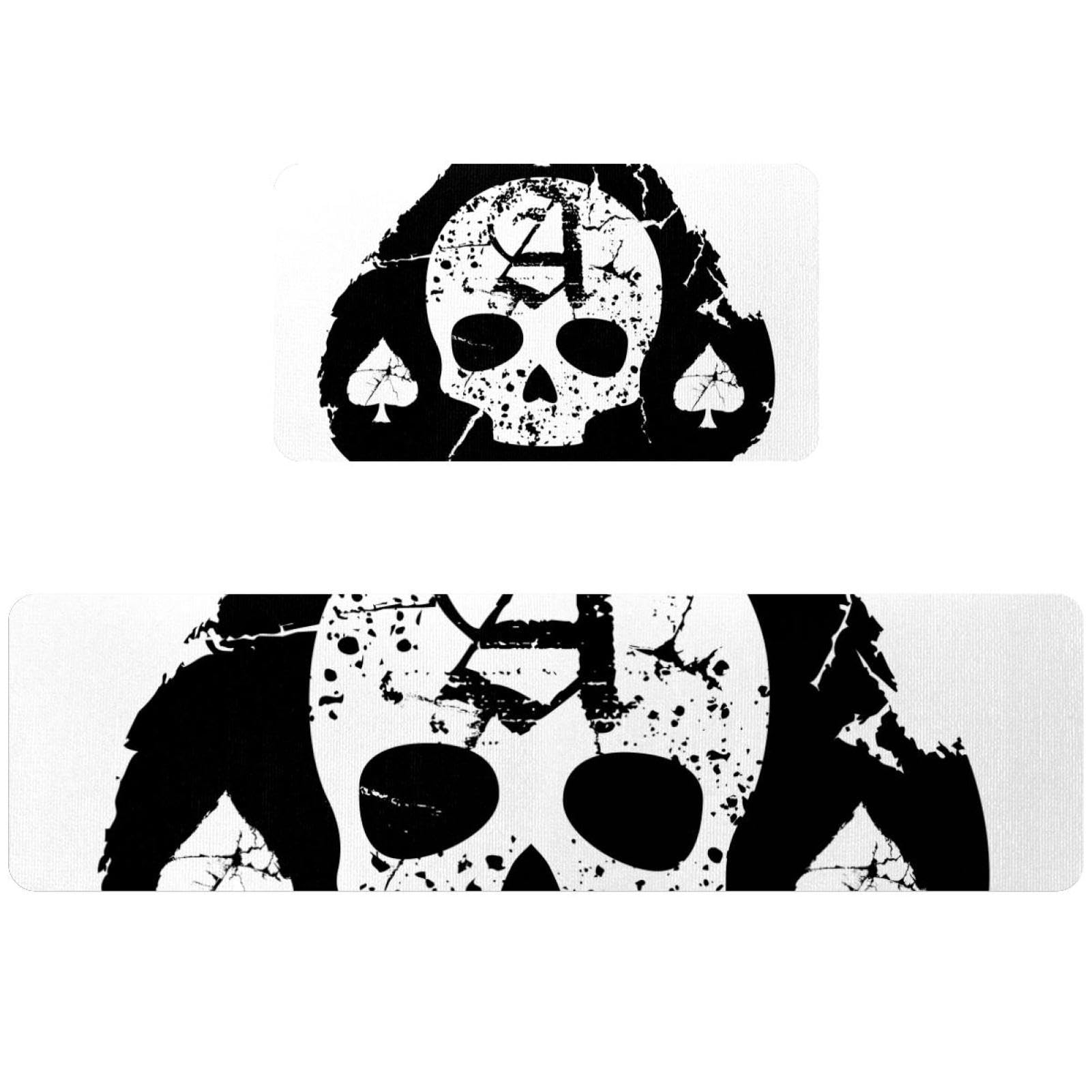 Tapis de cuisine tête de mort lot de 2 pour sublimer votre buanderie et votre couloir