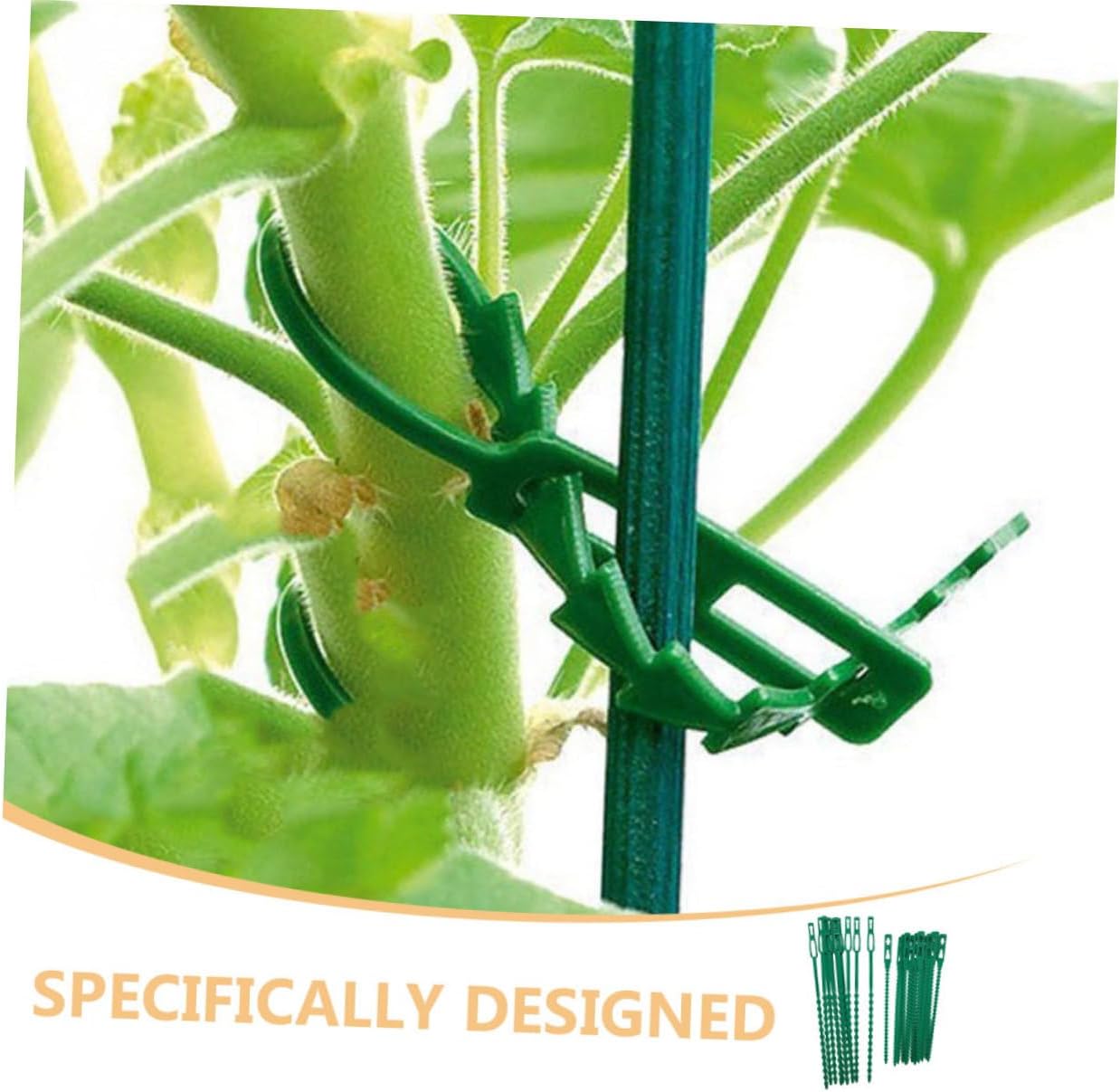 200pcs Green Garden Twine Plant Ties Sturdy Cable Ties for Plant Supports