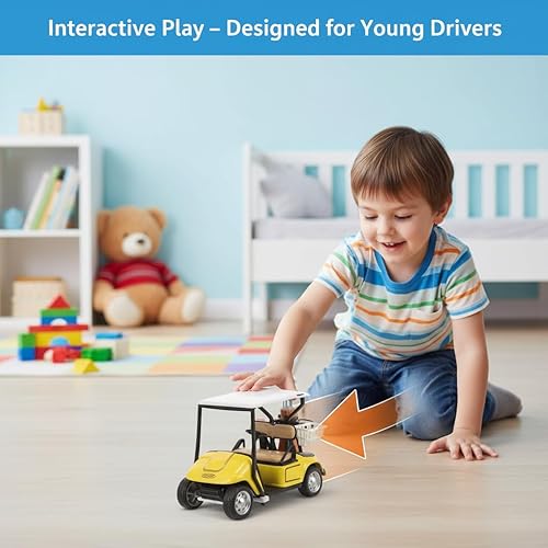 Miniatura 7 de SUPVOX Amarillo 136 aleación carrito de golf modelo juguete - adorno miniatura del carro de golf para la decoración del escritorio