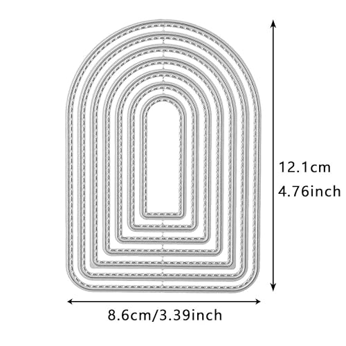 Silver Overlap Arched Border Metal Cutting Dies for Card Making Kit Embossing Paper Die Cuts Scrapbook Machine Stencils Storage Pockets Supplies, Scrapbooking and Stamping