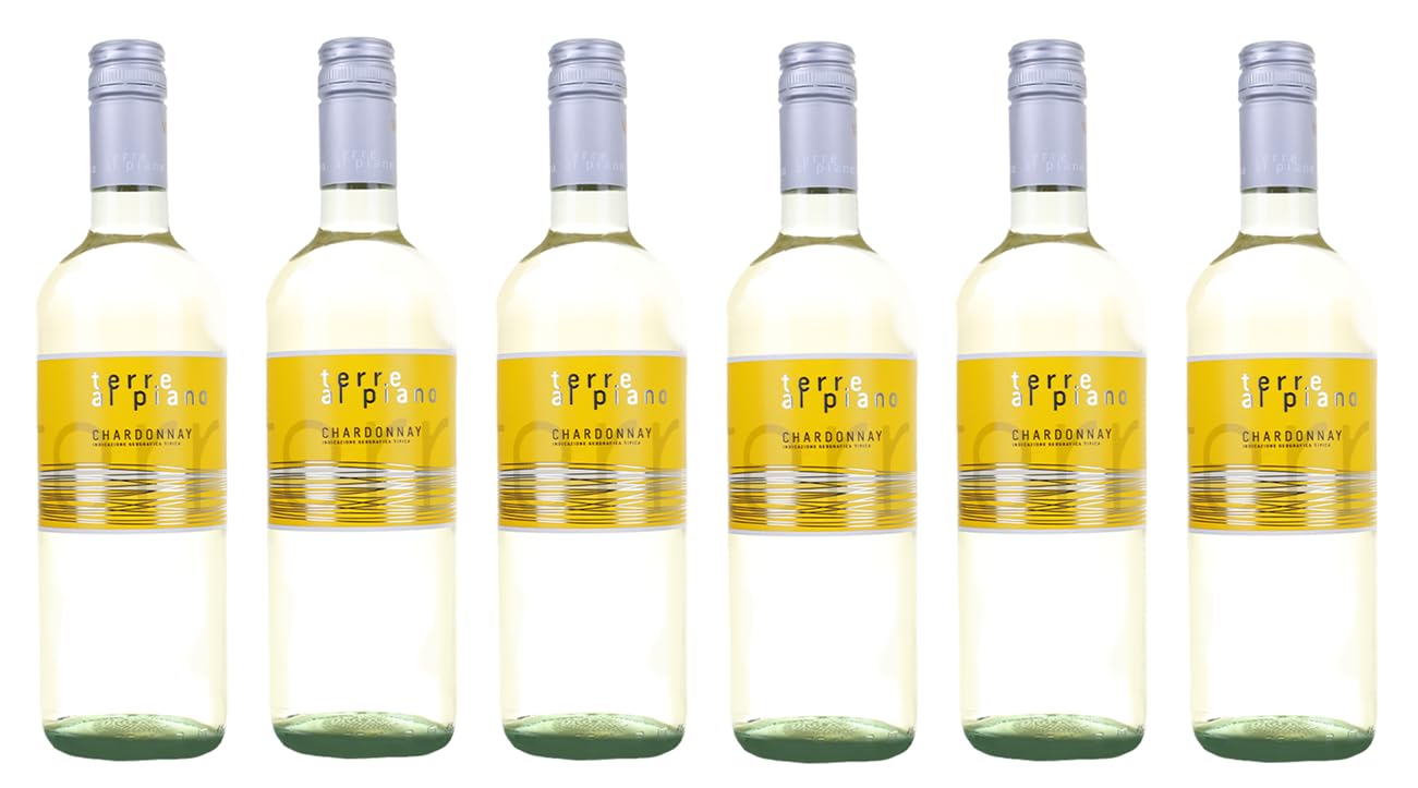 6x 1,0l - 2024er - Terre al Piano - Chardonnay - LITER - Veneto I.G.P. - Italien - Weißwein trocken