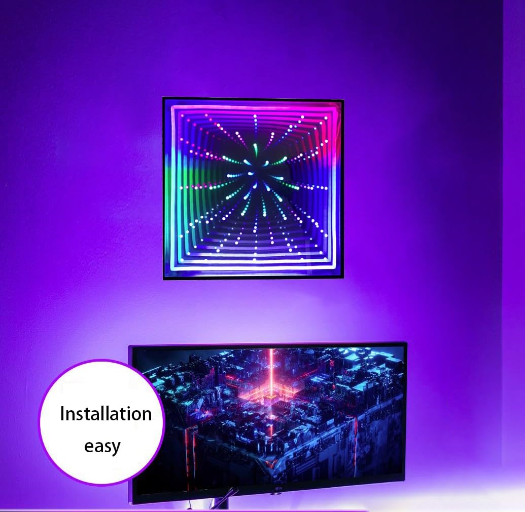 Amazon.com: TERCAN Small Infinity Tunnel Mirror Light, Cool Gaming