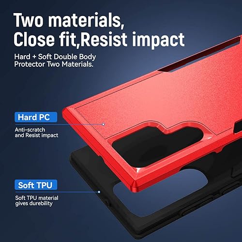 Miniatura 153 de Funda para Samsung Galaxy S21 Ultra (no para S21 Plus y S21), resistente a prueba de golpes, de grado militar, soporte de carga inalámbrica