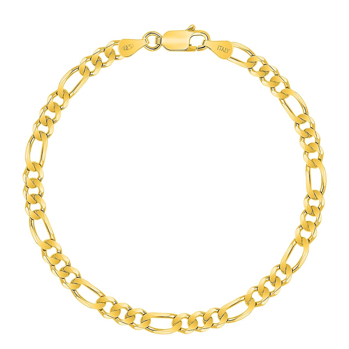 Planetys - Bracciale in argento 925/1000 placcato oro giallo 18 carati maglia ro (1+3) Larghezza: 4,2 mm