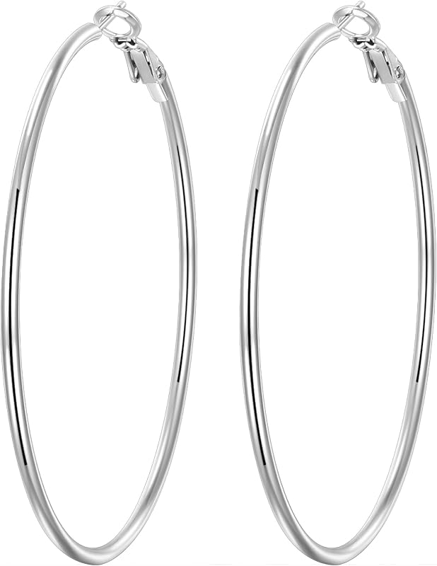 4 pares de pendientes de aro de oro plateado para mujer | Juego de aretes de aro chapados en oro de 14 quilates, aretes hipoalergénicos, aretes colgantes livianos