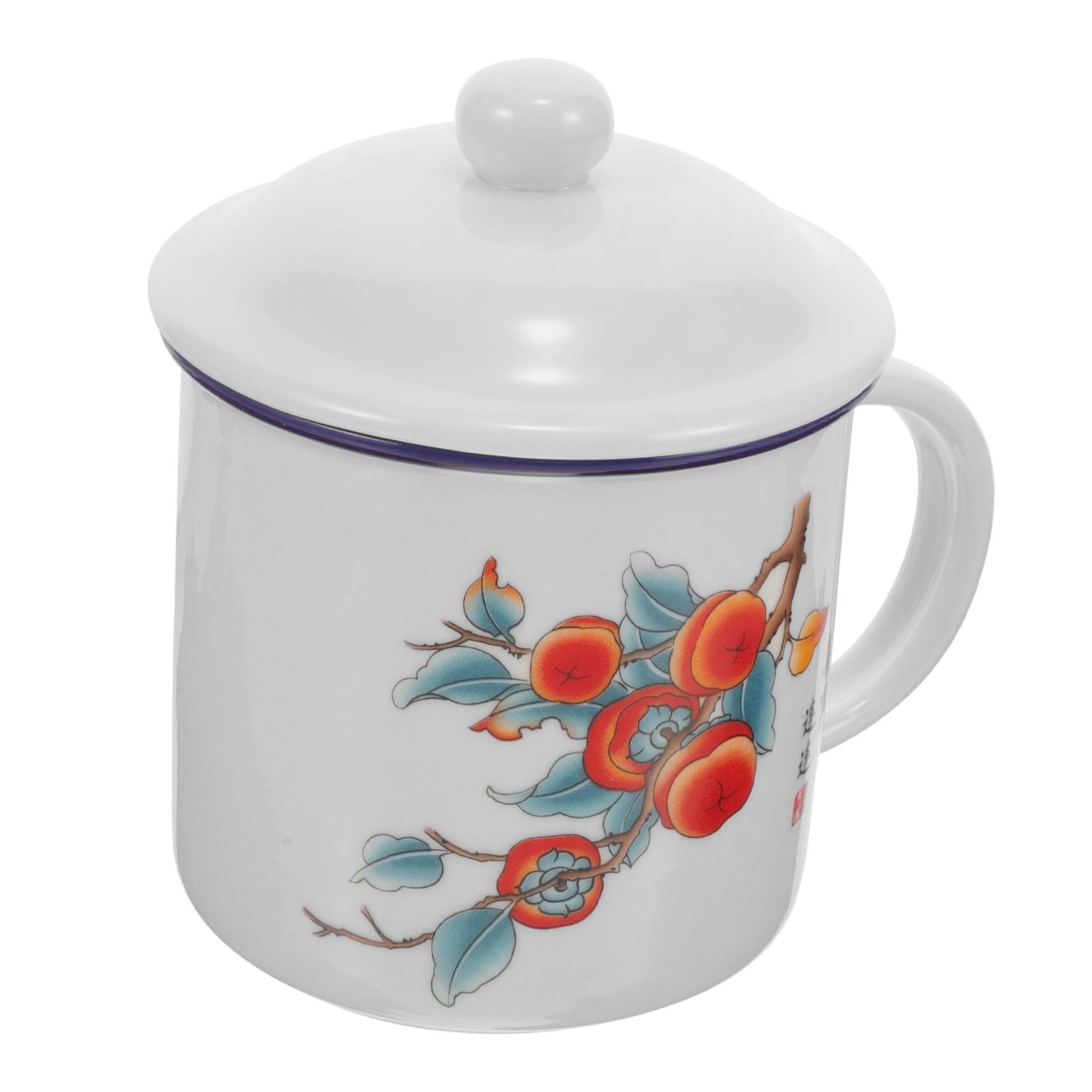 2stücke Vintage Emaille Trinkbecher Mit Deckel Tragbarer Kaffeebecher Für Outdoor-aktivitäten Vielseitig Einsetzbar Für Kaffee Tee Und Langlebiges Und Leicht Zu Reinigendes