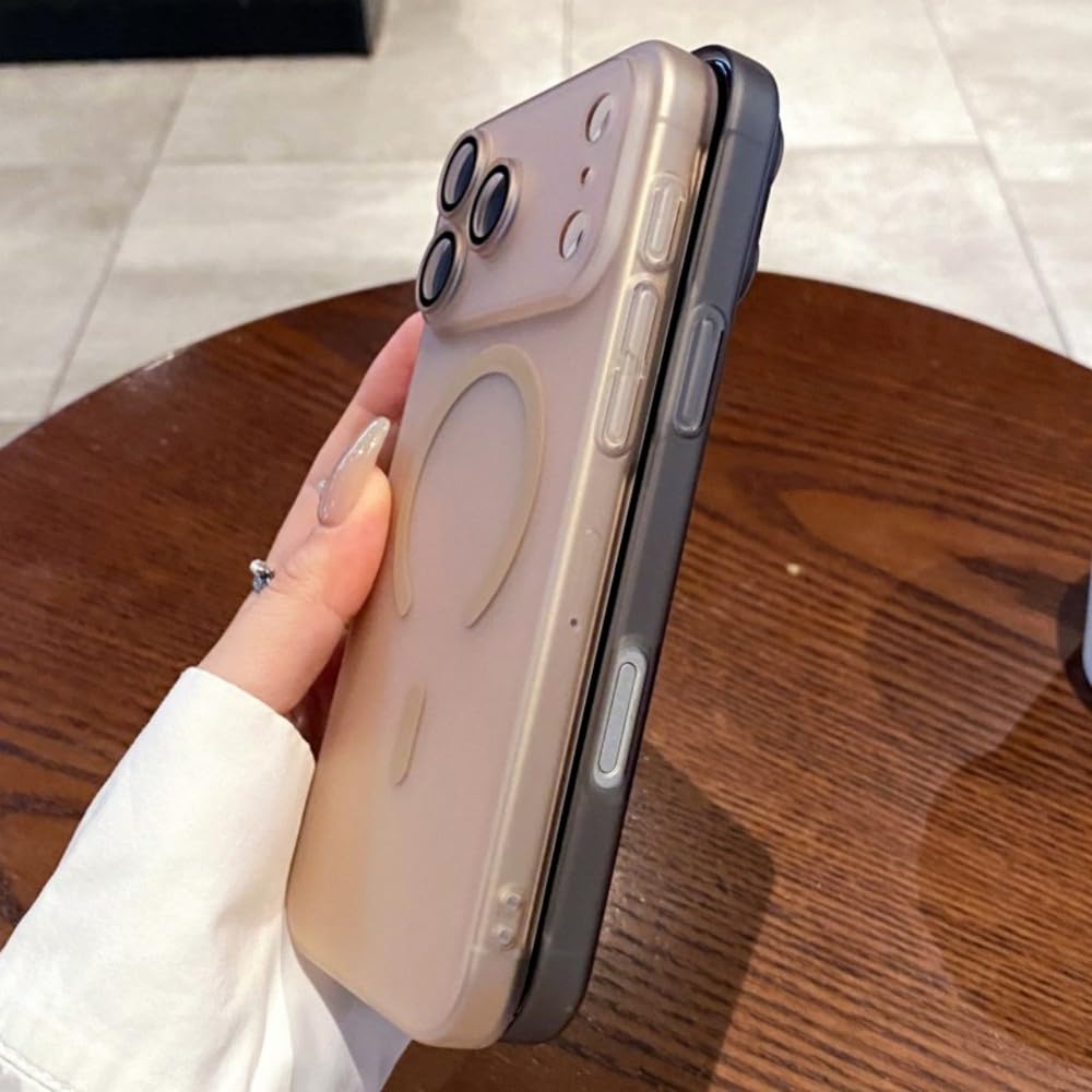 Ultracienkie matowe, przezroczyste etui do iPhone'a 17 Air 16 15 14 Plus 13 12 11 Pro Max, magnetyczne etui z funkcją ładowania bezprzewodowego, białe, do iPhone'a 17