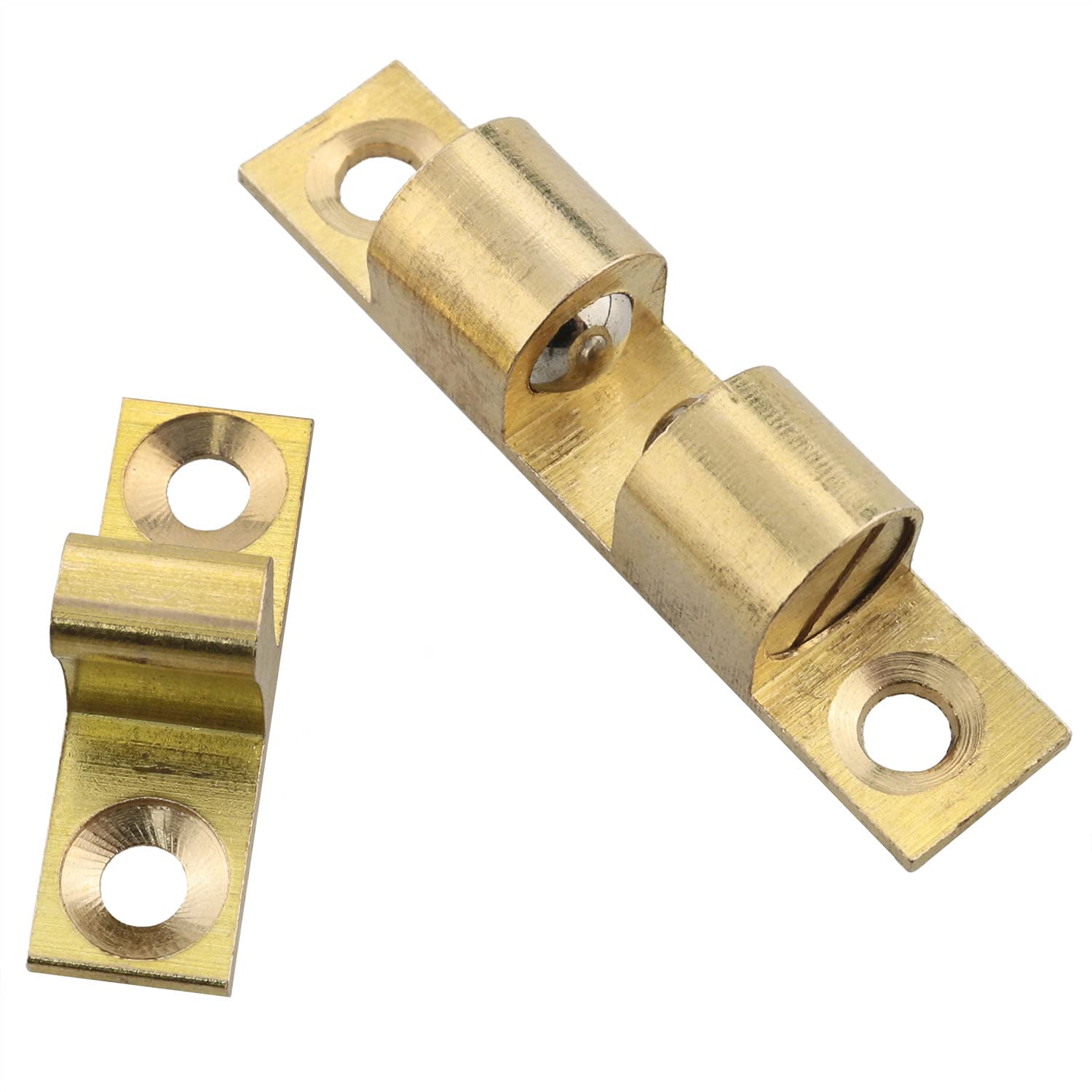 Yinpecly 5pcs Copper Double Ball Tension Latches - Cabinet Door Catches For Closet, Furniture, 1.97 Inch Length