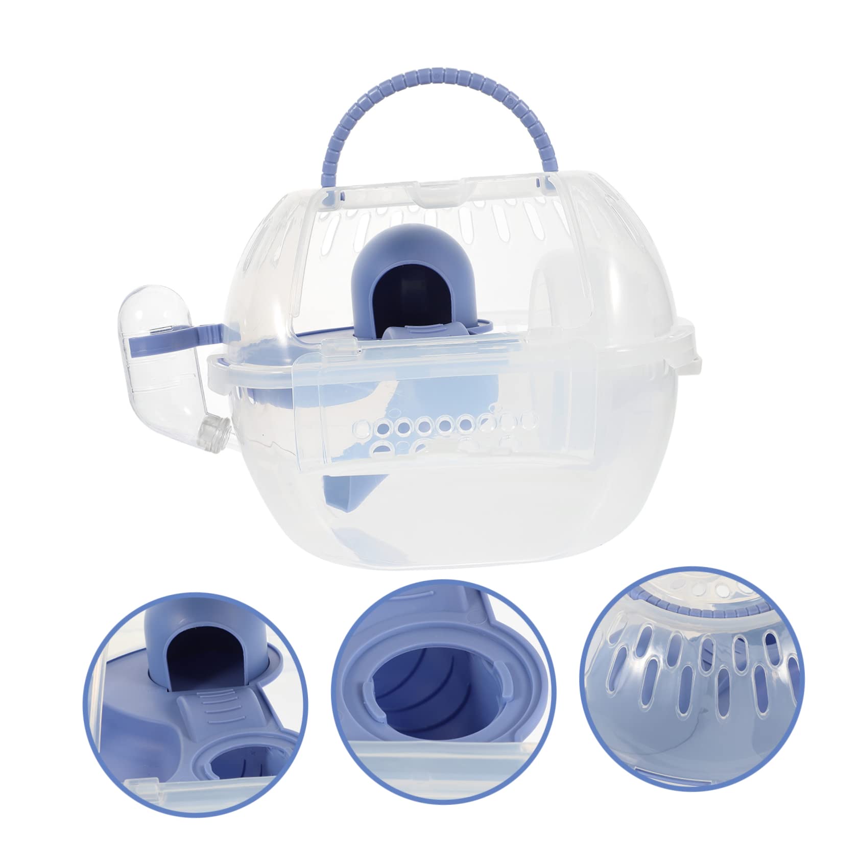 Happyyami Gabbia Portatile per Criceti e Furetti, Contenitore in Plastica Leggero e Robusto, per Viaggi e Picnic, Blu