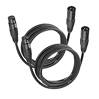 Vista 9 de Cables XLR, cable DMX macho a hembra (paquete de 4), cable de micrófono de 4 pies/3.9 ft, terminador de luz conector de 3 pines para conexión