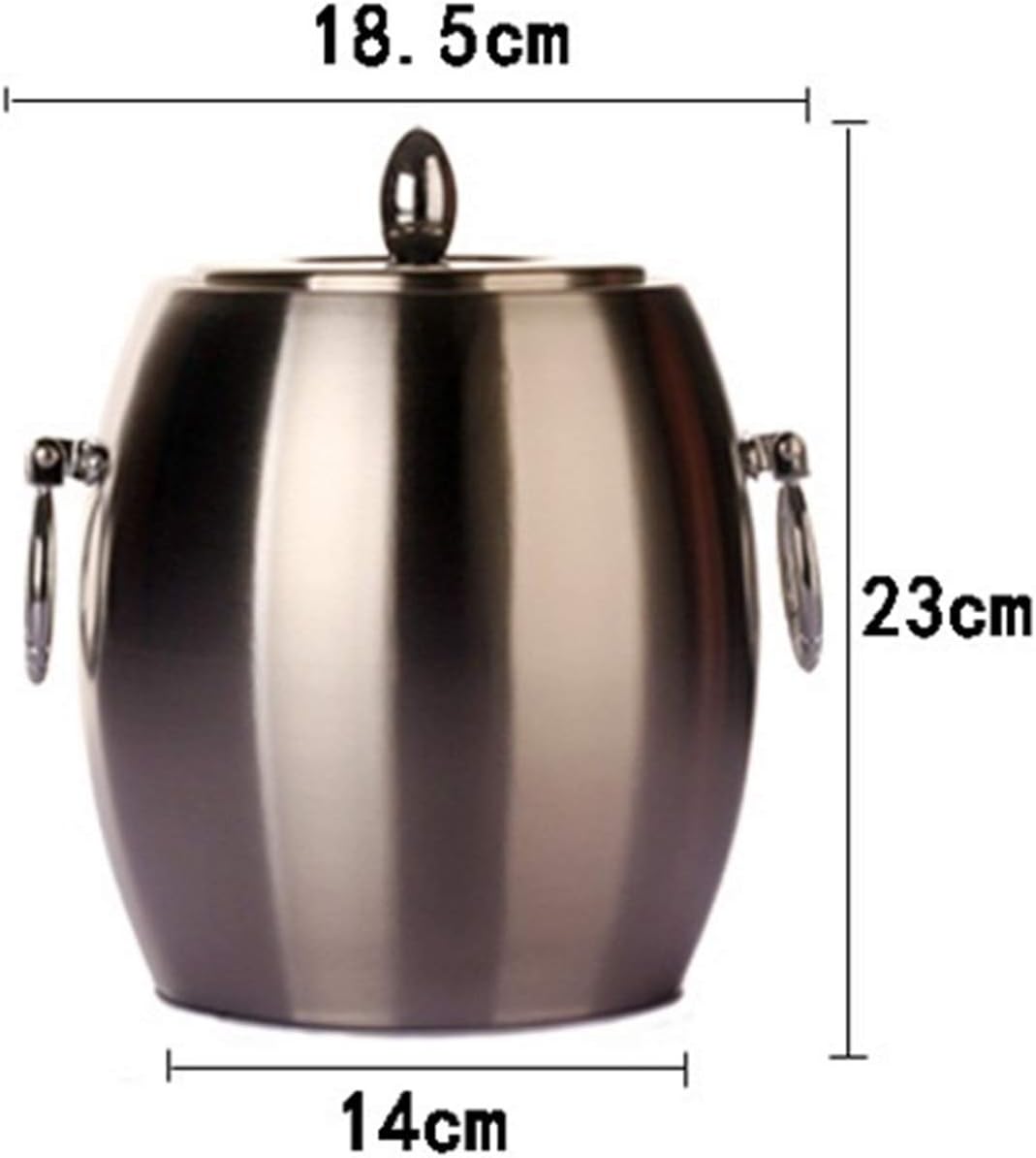 Stainless Steel Wall Ice Bucket with Lid Decorative Metal Champagne Wine Cooler Barware and Drinkware Vessel Accessories