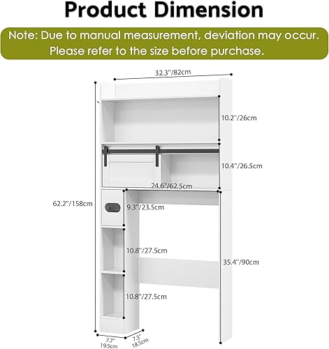 Miniatura 2 de NUNU LAB Armario de almacenamiento sobre el inodoro, organizador de baño sobre el inodoro, organizadores y almacenamiento de baño, simple y