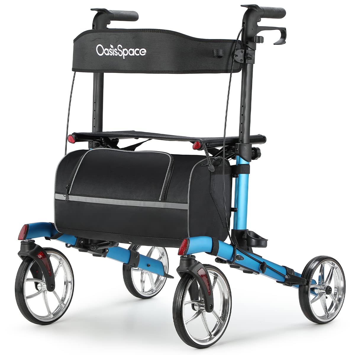 Buy OasisSpace Rollator Walker with Seat 450 lbs Heavy Duty Walker Extra Widen Seat, Bariatric