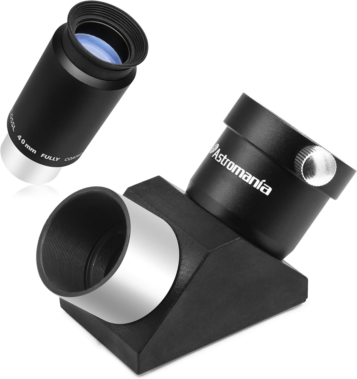 Astromania 40mm 1.25 Inch Plossl Telescope Eyepiece - Bundle with - 1.25" 90-Degree Erecting Prism